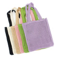 Women Custom Hollow Out Fashion Knitted  Tote Shoulder Bag Cute Tote Bags Knitted Beach Shoulder Bag
