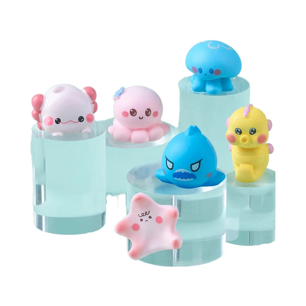 Zoo Sea Ocean 3D Animal Figures Resin Figurines and Miniatures for Cake Decoration Educational Kids Toys Play Set Party Supplies