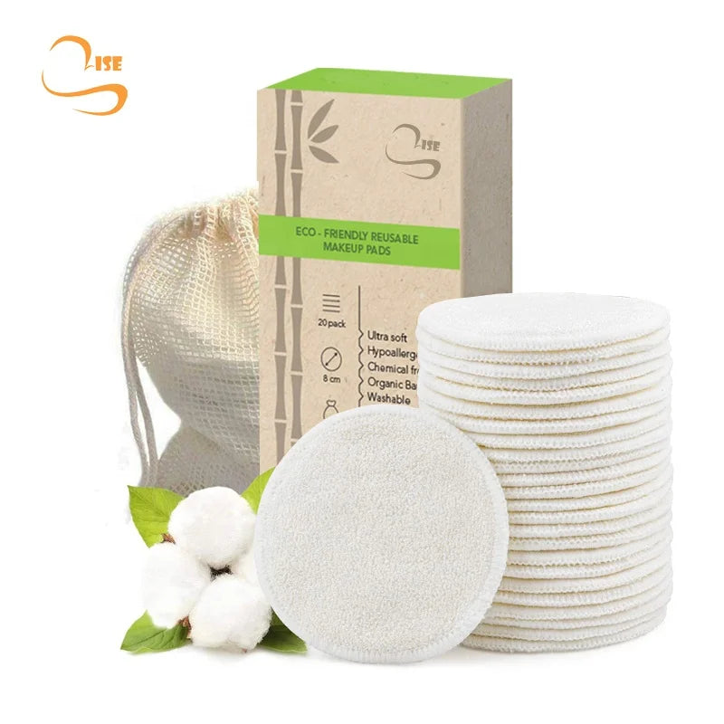 Factory Seller 3.15"  Zero Waste Reusable Makeup Remover Pads Eco-friendly Soft Bamboo Facial Cleansing