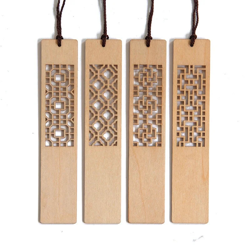 Custom Printed Wooden Bookmark with Tassel Ruler Engraving Bookmarks for Books