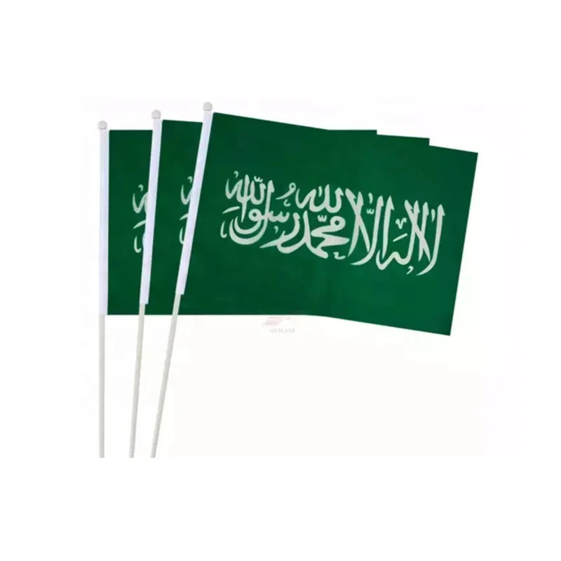 Manufacture Wholesale Cheap Mini Pole National Country Polyester Waving Hand Flag
