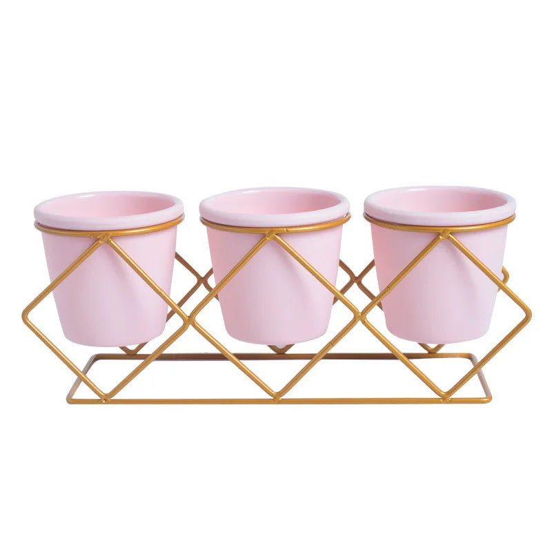 Large Metal Decorative Flower Pot Holders Garden Indoor Plants New Year's Nursery Restaurant Planter Desktop Desktop Planter