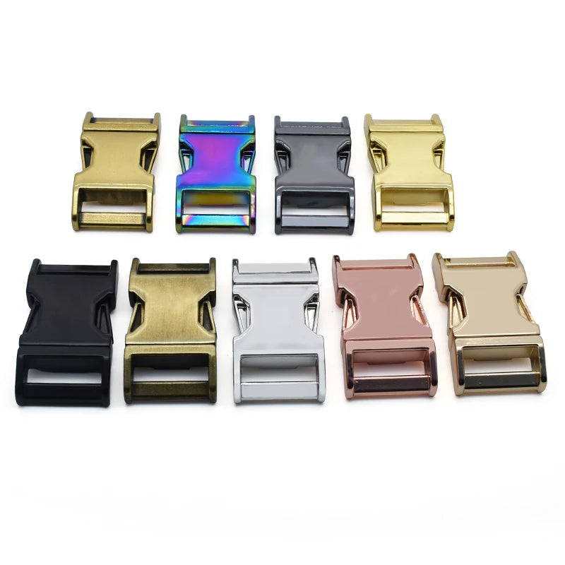 Wholesale Eco-friendly Zinc Alloy Custom Color Backpack Strap Buckle rainbow Plating Pet Collar Quick Release Adjustable for