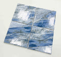 Modern Bathroom Floor Porcelain Marble Tile Blue Polished Glazed Anti-Slip Accents