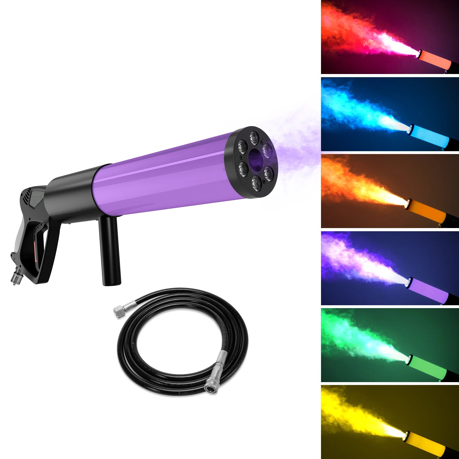 U`King Led Six Lights Carbon Dioxide Column Gun Rgb Stage Special Effect Co2 Gun Dj Handheld Co2 Gun Fog Machine