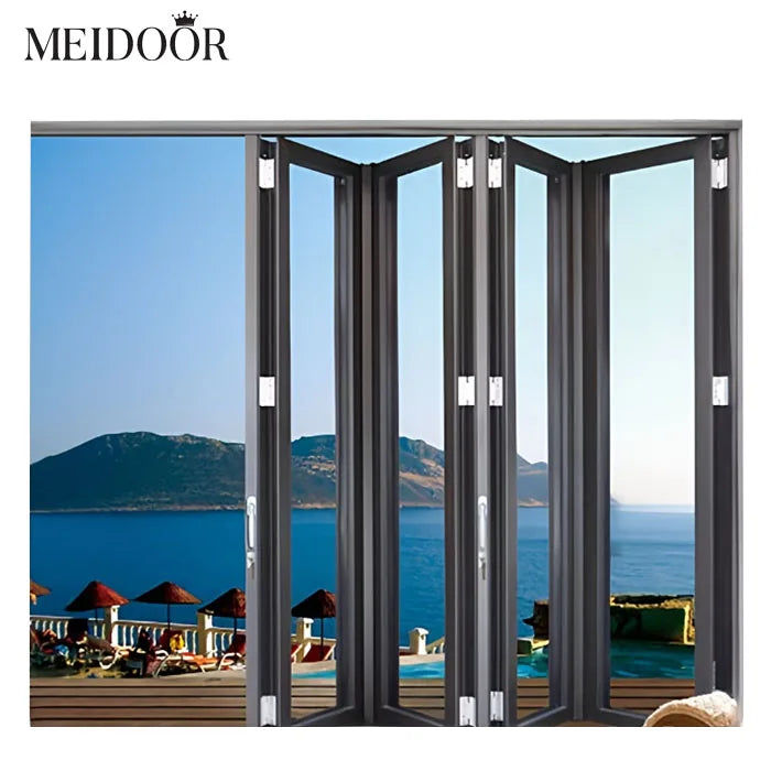 Modern Design Aluminum Folding Window With Tempered Glass Finished Surface Windows Screen Aluminum Window