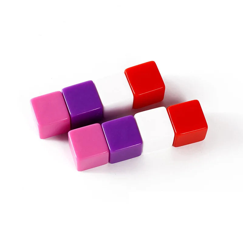 16mm 6 Sided DIY Plastic Acrylic Blank Custom Cubes Dice Blank for Study square Corner  Kinds of Colors Unit Price for One Piece