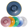Wholesale Gold-Rimmed Dinner Plate Gradient Blue Pink Green Orange Glass Fruit Plate for Home & Wedding
