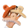 MIO Fluffy Faux Fur Designers Large Fur Claw Hair Clip Colorful Fancy Plush Fuzzy Hair Accessories Women Pin for Girls