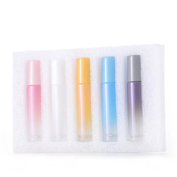 10ml Thick Mini Small Glass Essential Oil Roll on Bottle Refillable Perfume Roller Bottle with White Paper Box