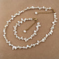 16-18 Inch Choker Necklace Nature Keshi Baroque Freshwater Pearl Jewelry Set for Wedding Factory Pricestainless Steel Clasp