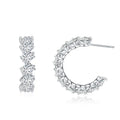 Dropshipping Exquisite High-end Jewelry 925 Sterling Silver Cubic Zirconia Waterdrop U-shaped Stud Earrings