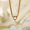 New Style Geometric Round Snake Chain Choker Wedding Stainless Steel 18K Gold Plated Interval Bead Chain Collar Necklace