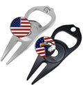Hot Sales Divot Tool Bottle Opener Golf Divot Repair Tool Custom Retractable Switch Blade Ball Marker Pitchfork Creative Metal