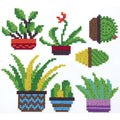 New Multicolor DIY Diamond Painting Stickers Cartoon Cactus Flower Green Grass 6-Color Print YIERJIA Brand Refrigerator Phone