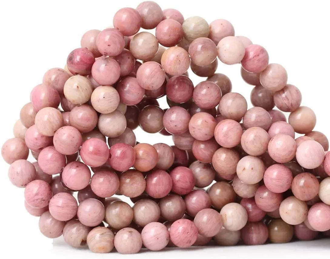 Natural 8mm Rhodochrosite Beads Round Loose Gemstone Energy Healing Beads for Jewelry Making Strand 15 Inch MegaBDM