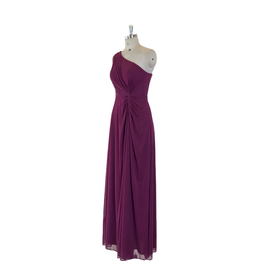 TEENYEE Special Occasions Formal Dresses Ladies One Shoulder Party Evening Wedding Dresses for Bridesmaid Elegant