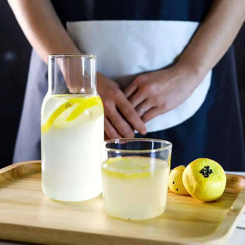 Modern 550ml Reusable Glass Water Carafe Nightstand Water Cup Bathroom Office Mouthwash Bottle Coffee Tea Set for Restaurant Use