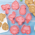 Hawaiian Flamingo Coconut Tree 3D Embossing Plastic Pink Cookie Cutters Summer DIY Kids Baking Tools Party Decorations