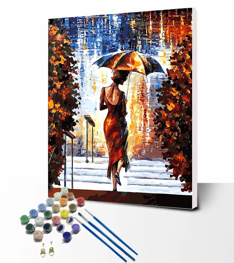 Illustration Girl Diy Painting on Canvas Drawing by Number Kits With Acrylic Paint Without Frame Painting Wholesale