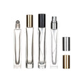 Thick Bottom Vintage 10ml Mini Square Essential Oil Bottle Clear Refillable Perfume Glass Roll Screen Printed Custom Logo 100pcs