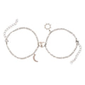 Tarnish Free Stainless Steel Silver Sun Moon Magnetic Heart Friendship Couple Bracelets Set for Lover Best Friends Jewelry