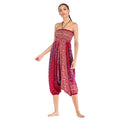 Vintage Color Printed Bohemian Casual Crotch Jumpsuit Yoga Sport Training Pants for Ladies Boho Trousers Wear