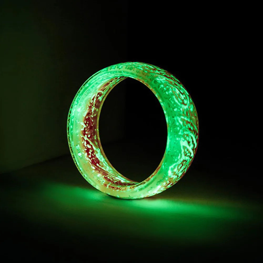 SC Hot Selling Fashion Glow in the Dark Finger Rings Trend Cool Jewelry Wholesale Resin Luminous Pattern Rings for Women