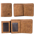Retro Vertical Money Clip New Men's Short Frosted Leather Wallet Polyester Korean Version Multi-Card Wallet for Travel Cash
