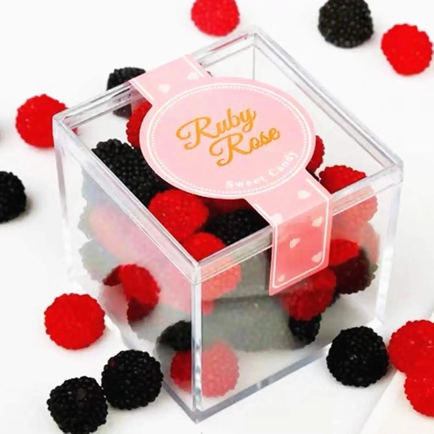 Clear Acrylic Jewelry Storage Box with Lid | Square Display Cube for Candy Wedding Decor Party & Easter | Decorative Organizer