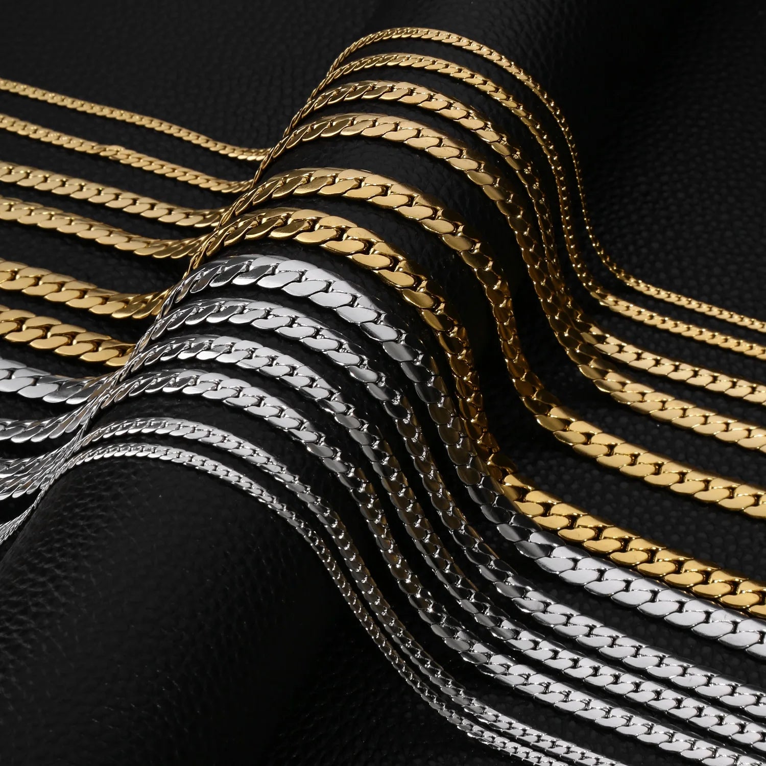 Hontong Stainless Steel 18K Gold Plated Geometric Trendy Statement Classic Hip Hop Choker Chains Necklaces Party Fashion Jewelry