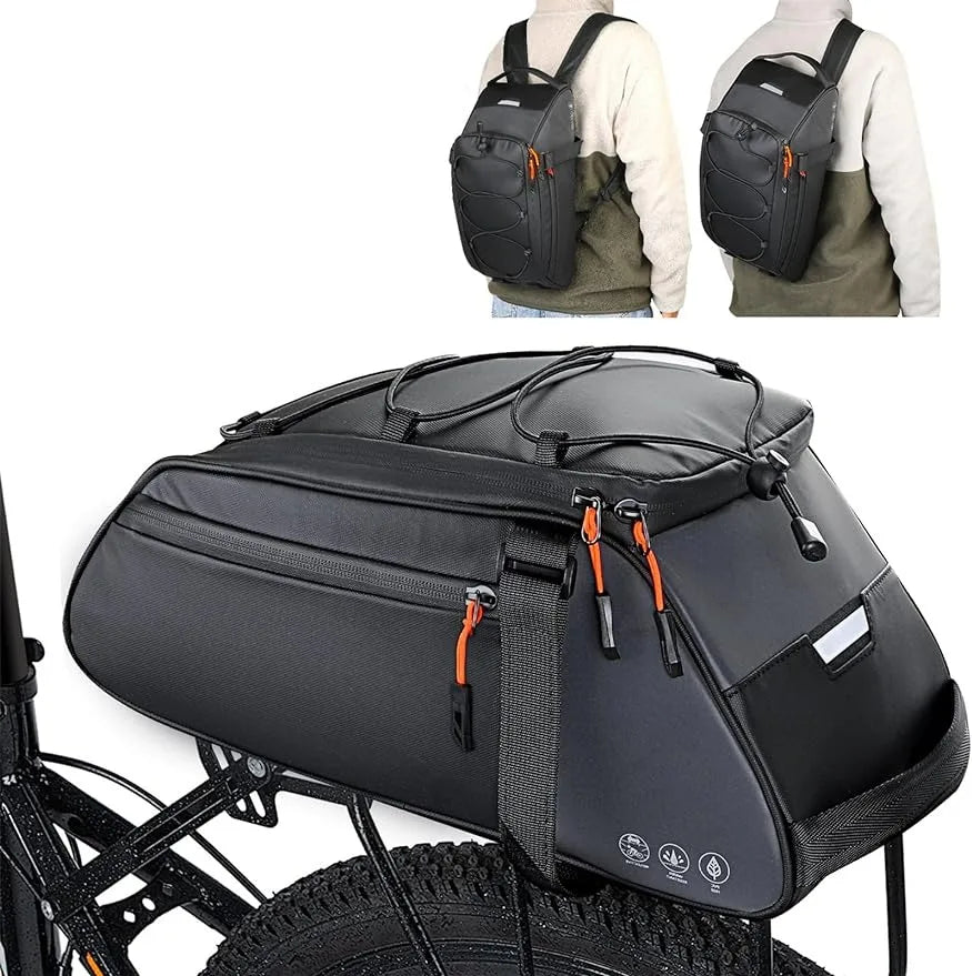 2024 New Factory 3 in 1  10L High-Reflective Bicycle Rear Rack Trunk Storage Bags  E-Bike Pannier Saddle Shelf Bag Backpack