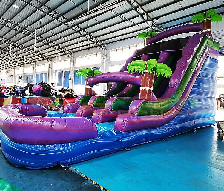 Commercial PVC Blow up Waterslide Bouncy House Jumping Castle Inflatable Tropical Water Slide for Event Party