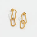 Joolim 18k Gold Plated Paper Link Earring Stainless Steel Jewelry Stainless Steel Earrings for Women New Costume Jewelry