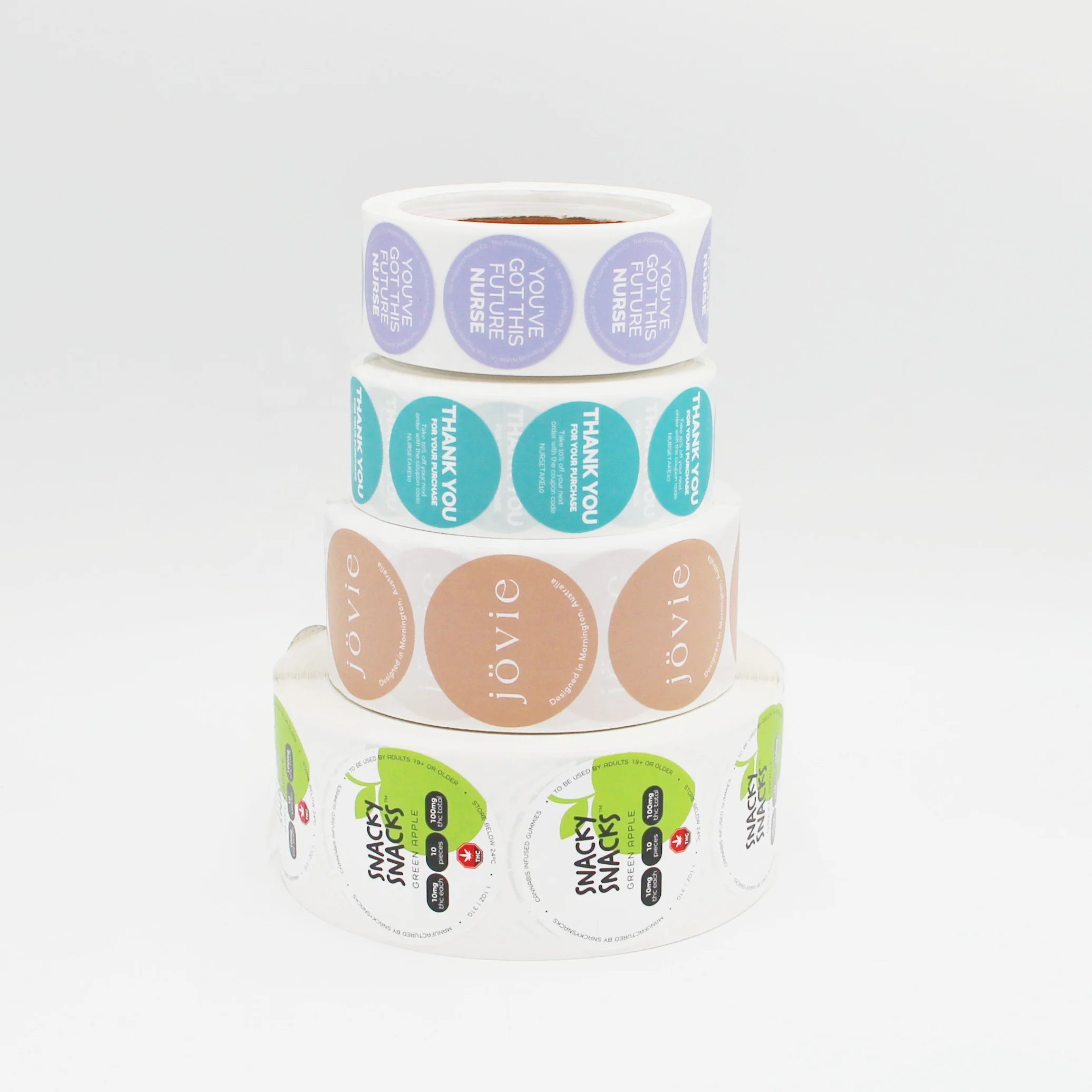 Round Labels Custom Sticker Private Logo Label Waterproof White PP Sticker Round Seals Label Thank You Stickers for Food Pack
