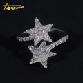 Wedding Jewelry Luxury Women Wedding Ring Pass Diamond Tester 925 Sterling Silver Round Brilliant Cut Moissanite Engagement Ring