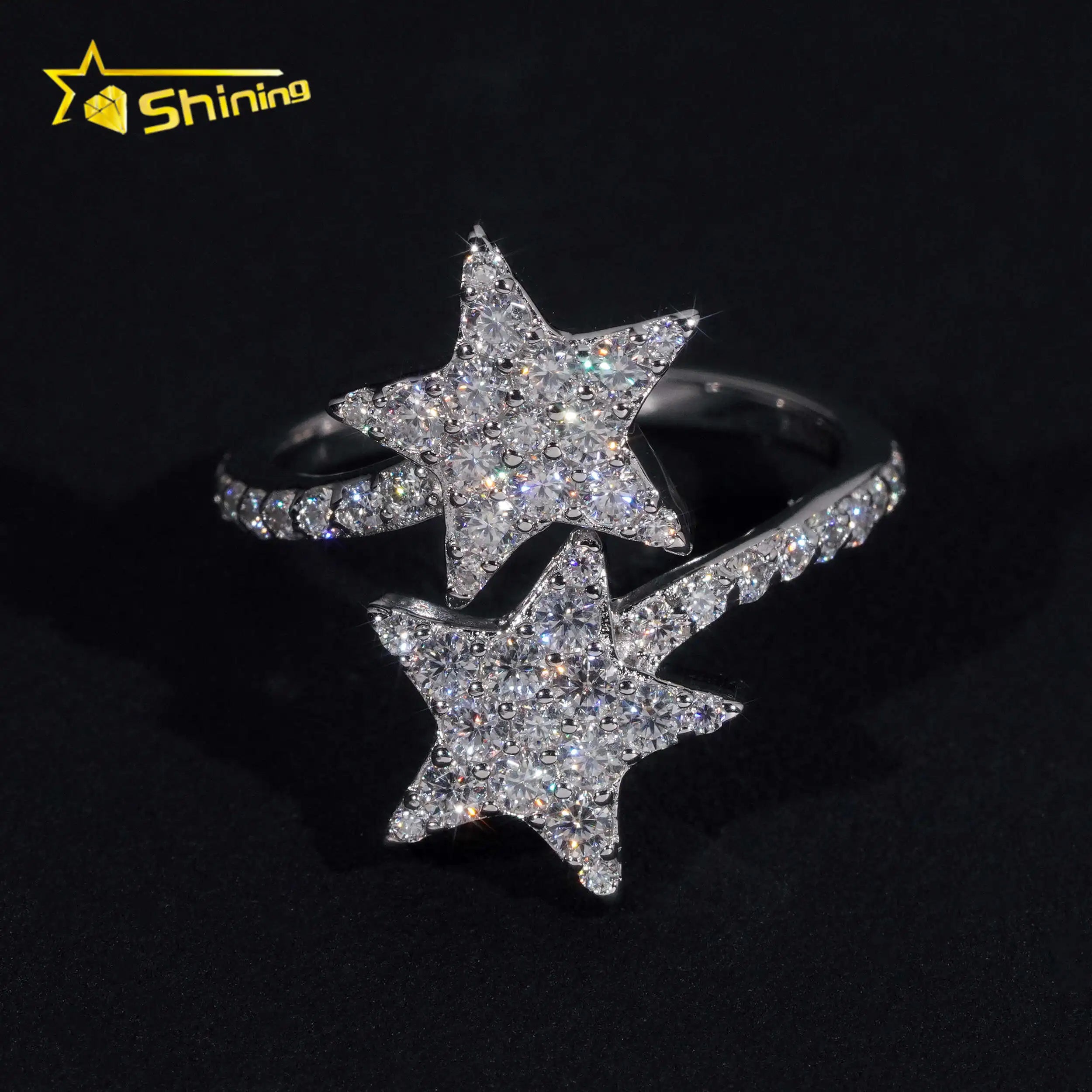 Wedding Jewelry Luxury Women Wedding Ring Pass Diamond Tester 925 Sterling Silver Round Brilliant Cut Moissanite Engagement Ring
