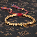 2021 Newest Hand-woven Tibetan Copper Beads Lucky Rope  Creative Pull Cotton Thread Tassel   Bangles