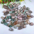 China Supplier New Arrived Nature Reiki Crystal Green Flower Agate Tumble for Sale