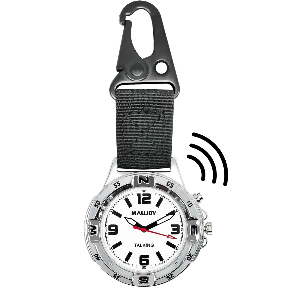 American English Men's Talking Watch With Keychain Carabiner for Elderly and Visually Impaired Loud Sound for Sports Outdoor MegaBDM