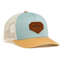 Customized Brand Name Label Artificial PU Pressure Pattern Leather Patch True Kraft Concave Patch Hat Clothing