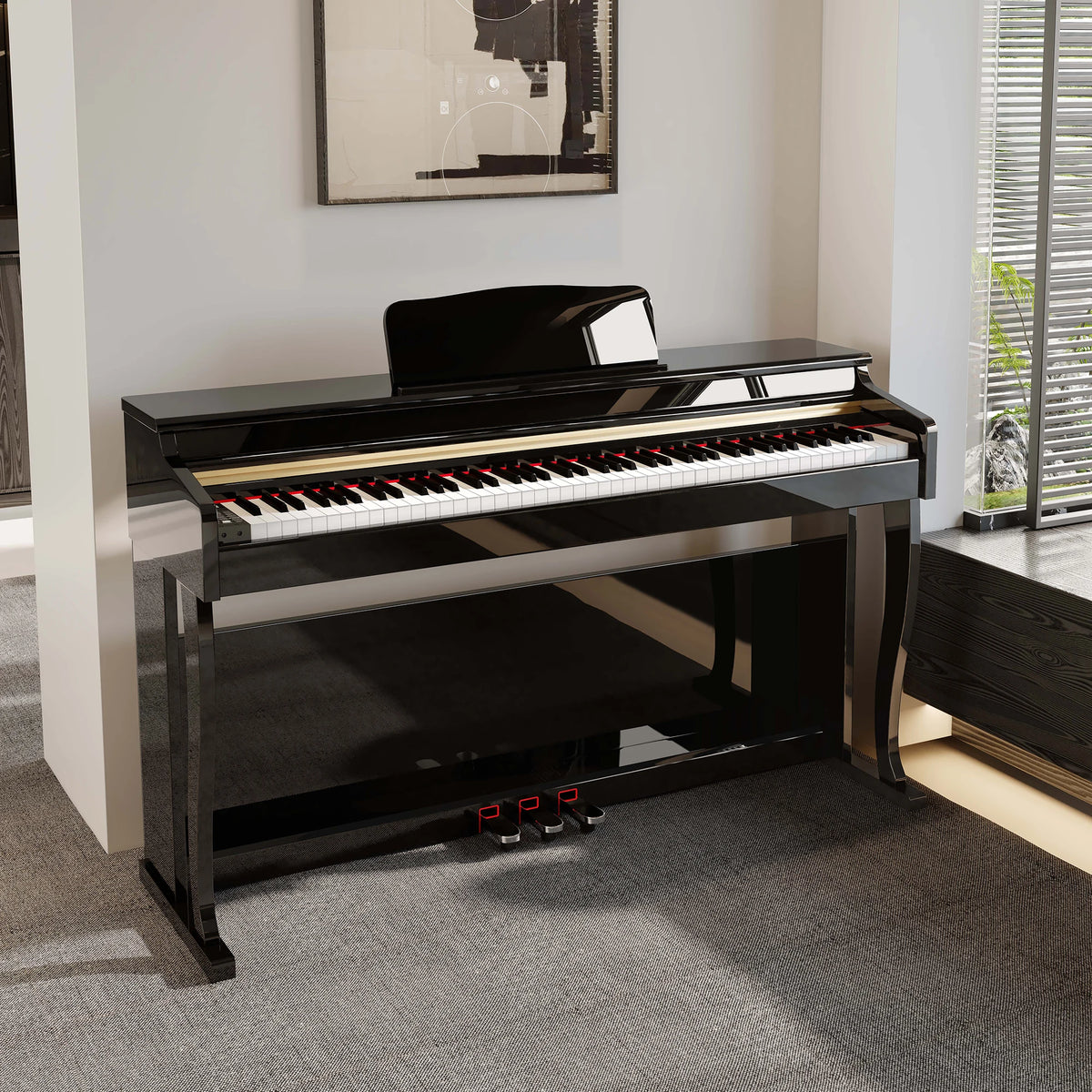 KIMFBAY Electric Piano Keyboard Digital Piano 88 Weighted Key Piano Electronic Music Keyboard Instruments MegaBDM