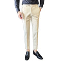 Men Fashion Solid Color Business Suit Pants / Men Groom Wedding Dress Suit Pants Mens Trousers