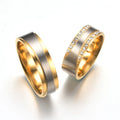 New Fashion Titanium Stainless Steel Couple Promise Ring Temperament Versatile Cubic Zircon Fidget Anxiety Ring
