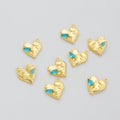 Wedding Party High Jewelry Pendants Heart-shaped Water Drop Zircon Charms 18K Gold Plated Brass Pendant