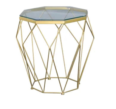 Factory directly China supplier gold round metal coffee side table with tempered glass for living room hotel furniture
