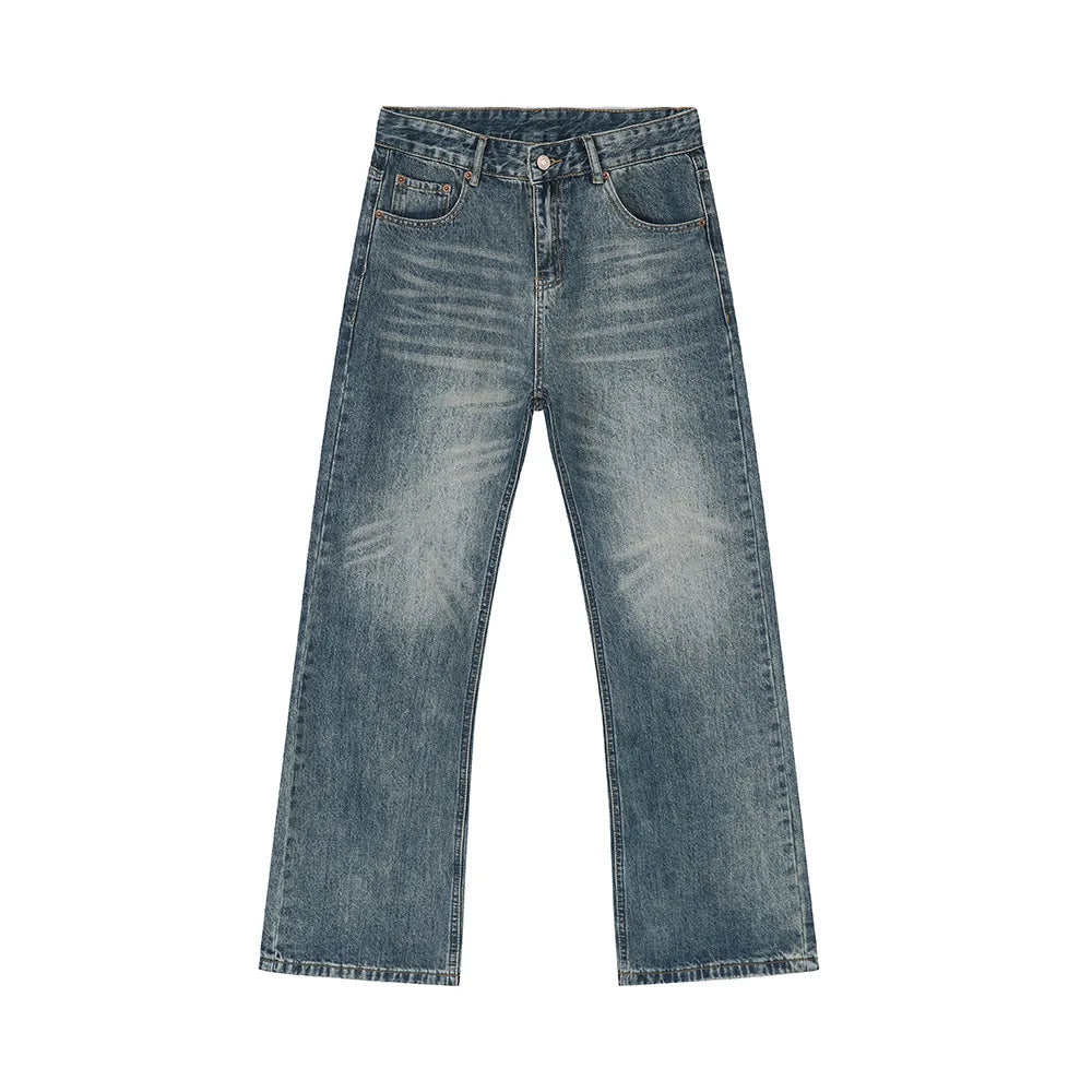 2025 Premium Quality Jeans Wholesale China Highstreet Ready to Ship Vintage Jeans Blue Bootcut Jeans for Men