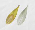 Earring End Charm in Teardrop Shape 51x15mm Plated Corroded Brass Jewelry Finding
