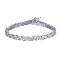 Kirin Jewelry V Shape S925 Sterling Silver Platinum Plated Tennis Bracelet Set Cubic Zirconia White Stone for Women Gift Party