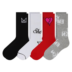 Unisex Knit Cotton Sport Sock Custom Design Logo Athletic Sox Custom Breathable Crew Gym Socks